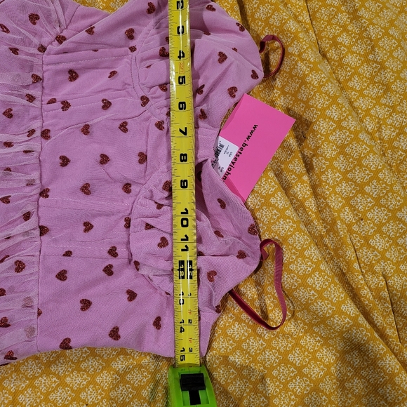 Betsey Johnson Pink Glitter Heart Dress - Picture 4 of 5